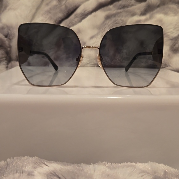Jimmy Choo Black and Gold River Sunglasses Brand New in Case main image 9